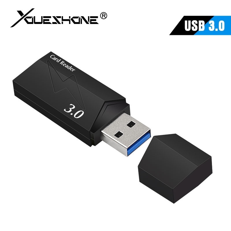 Lector de tarjeta de memoria inteligente, mini lector de tarjetas microsd y para ordenador portátil, color negro, usb 3,0