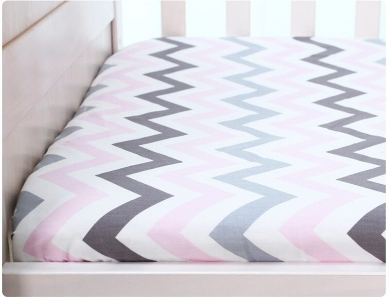 Baby seng krybbe lag madrasbetræk 100%  bomuld tremmeseng monteret lagen blød baby seng madras cover beskytter tegneserie nyfødt sengetøj: No6