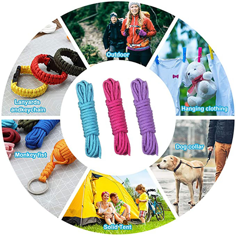 4 maten dia. 4 mm 7 standcores paracord 550 voor survival parachutekoord lanyard klimmen camping touw wandelen waslijn armband