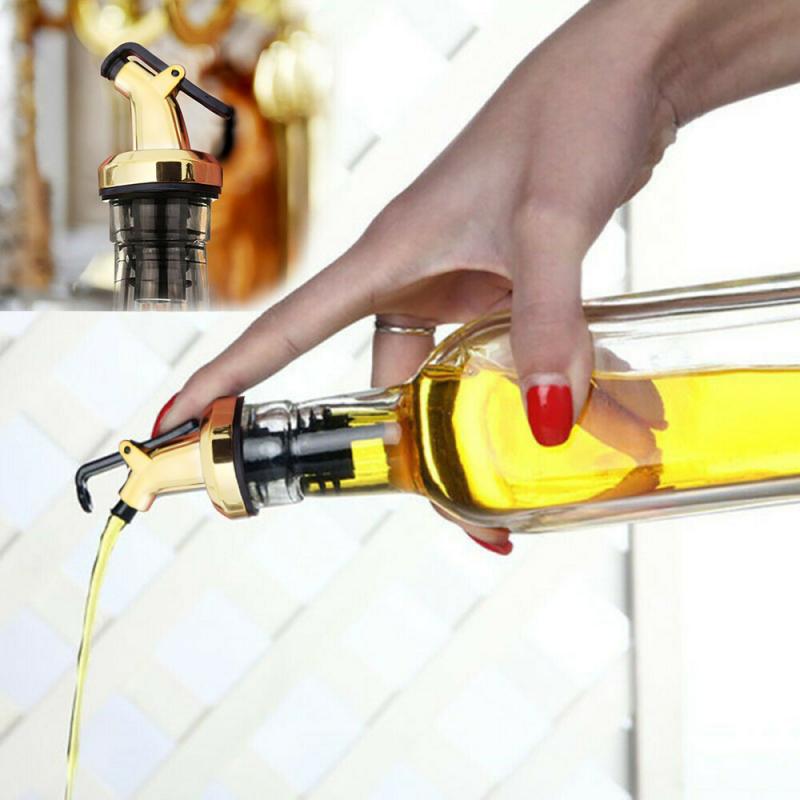 1Pc Olijfolie Spuit Liquor Dispenser Wijn Pourers Flip Top Stop Keuken Gereedschap Bar Accessoires Gouden Wijn Pourers