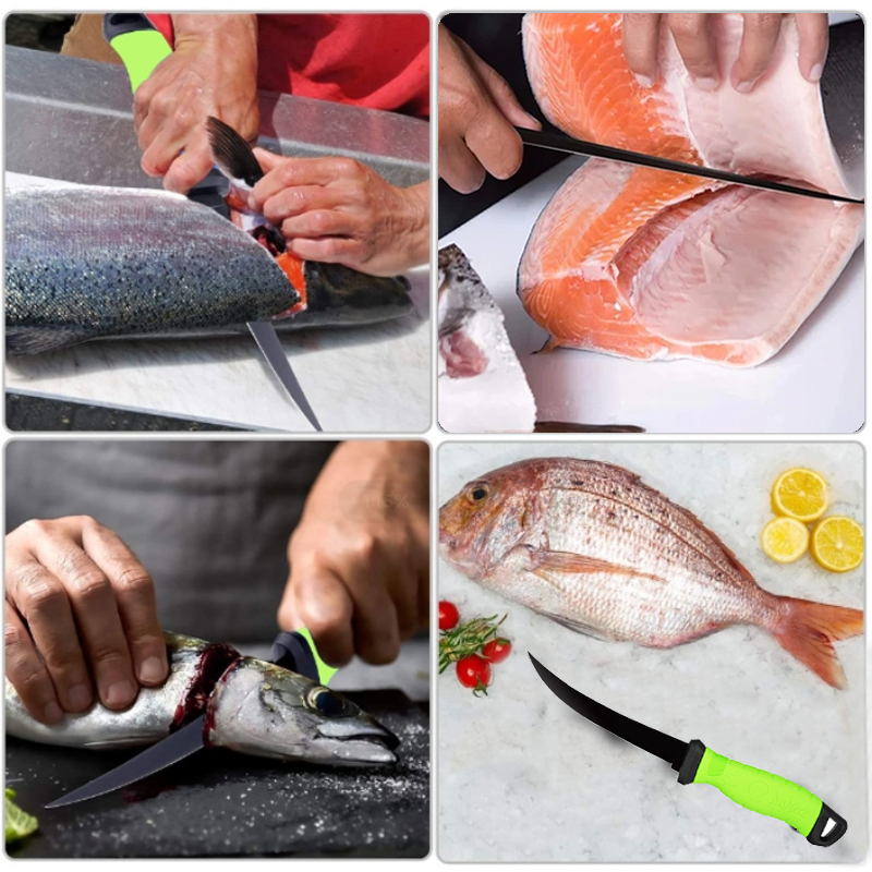 Cuchillo de deshuesado de filete de acero inoxidable para pescado, cuchillo de carnicero, cortador de frutas y verduras, cuchillos de cocina para cortar pescado