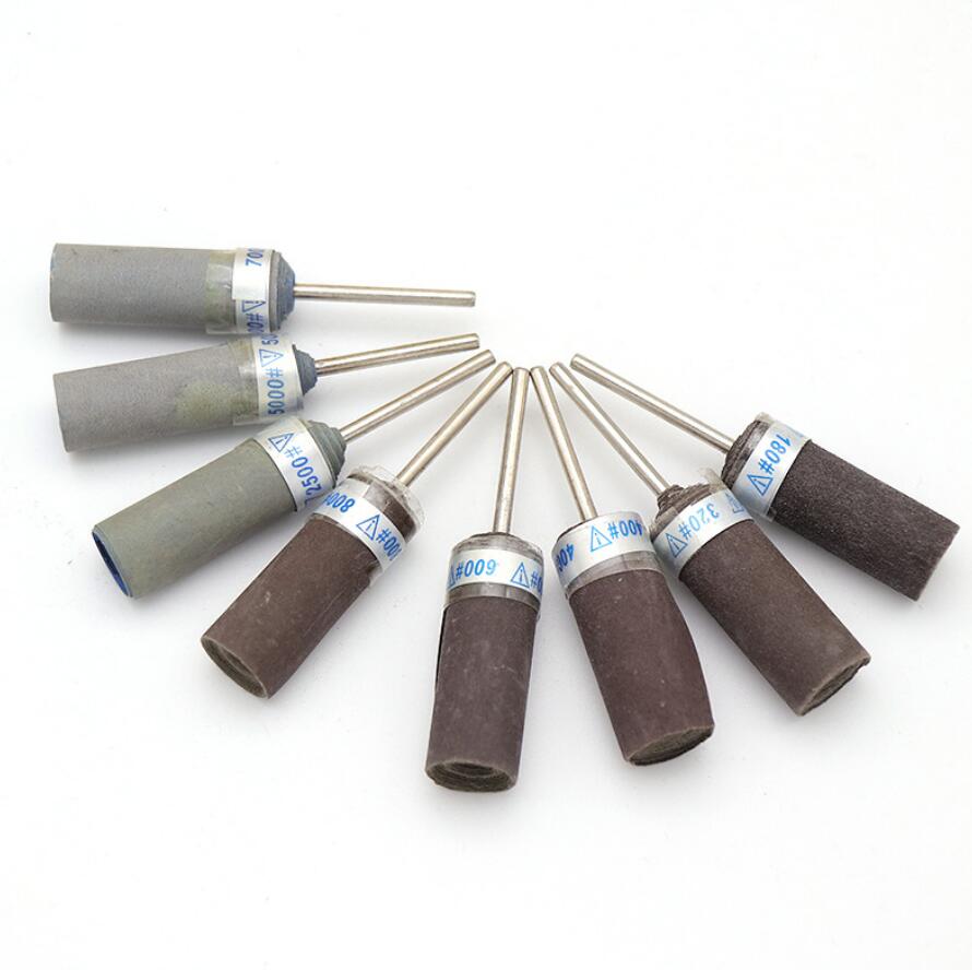 5 Stuks Cilinder Schuurpapier Staaf Schuurband Schuurpapier Slijpen Polijstschijf Elektrische Boor Accessoires Met 2.35 Mm Doorn