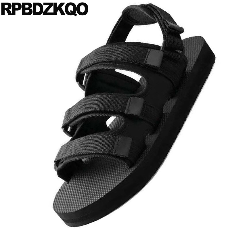 Udendørs flade romerske sneakers mænd gladiator sandaler sommer sport sort mesh native strop sko berømt mærke åben tå
