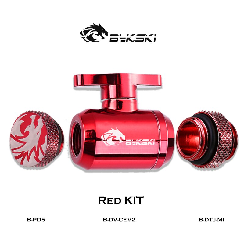 Bykski PC Water Cooling Fittings Combo Plug+Water Valve+Mini Double Male Fitting