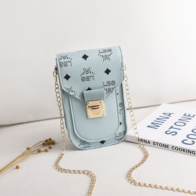 Sacos de telefone móvel aleta mini bolsa de ombro retro simples mulher corrente mensageiro caso carteira feminina crossbody saco vertical: blue