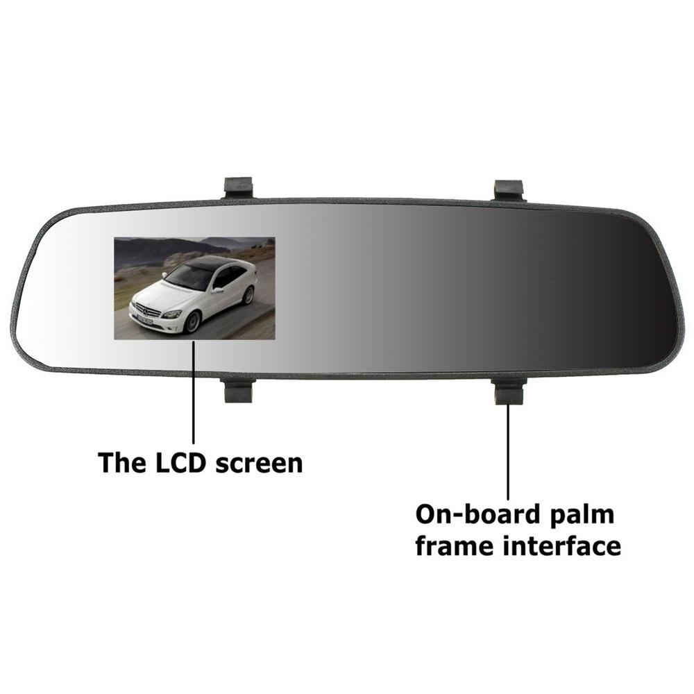 2.7- tum full 1080p lcd bilkamera dash cam videobandspelare backspegel fordon dvr mörkerseende videokamera