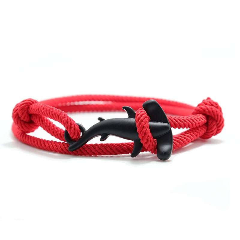 Noter Mens Bracelet Handmade Adjustable Marine Animals Shark Braclet Double Layer Cord Chain Surfing Braslet Beach Joias: Hot Stamping