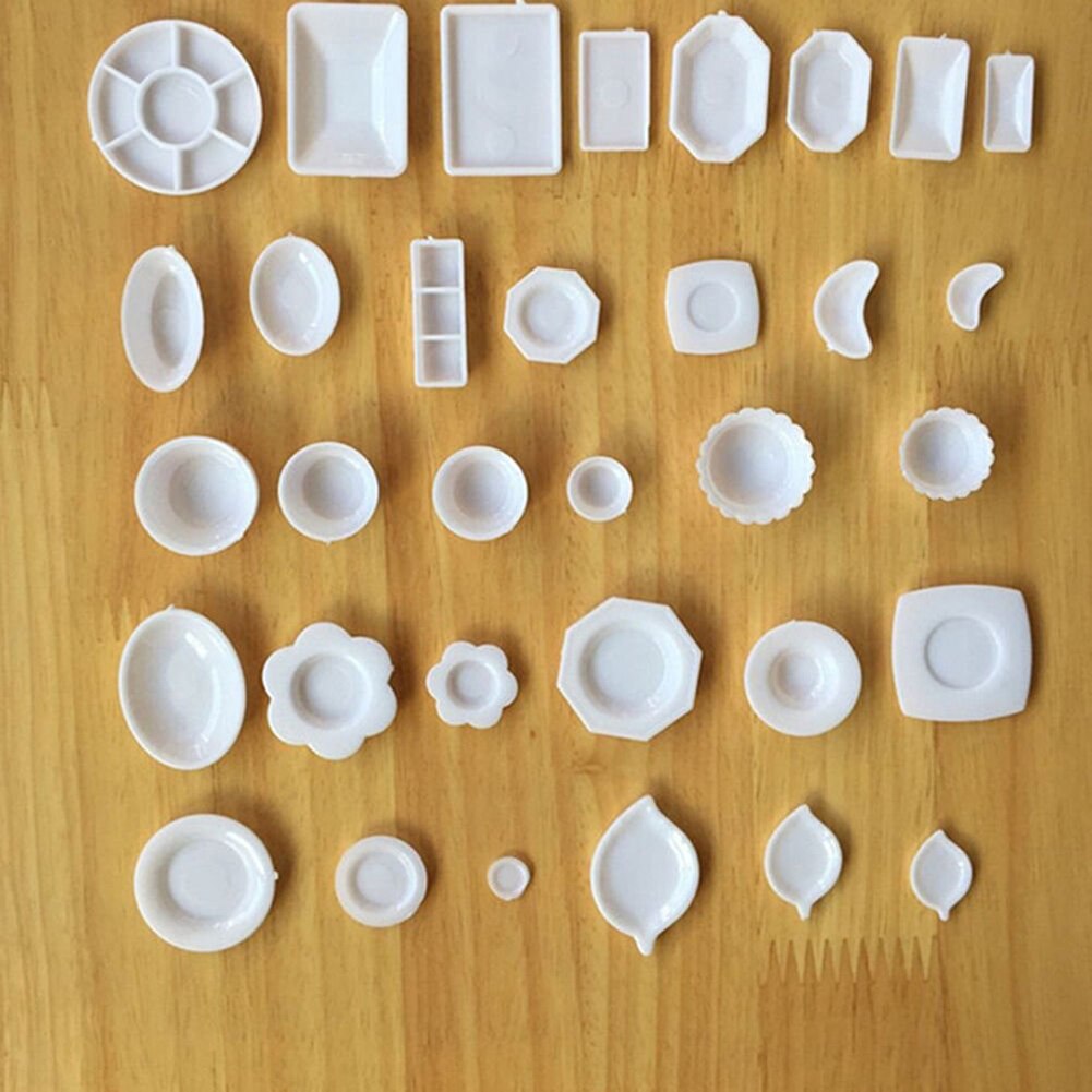 33 sztuk/zestaw 1/12 Dollhouse żywica wyczyść miniaturowe płyta danie zastawa stołowa robić kuchni zabawki płyty lalki kuchnia zabawki nowy