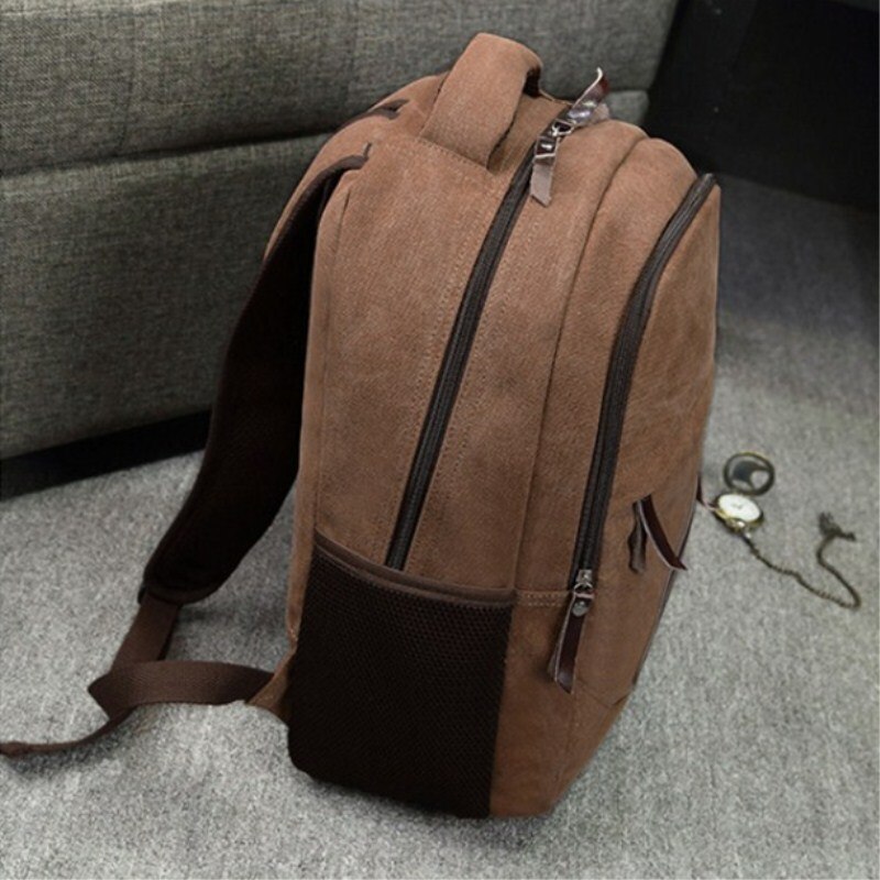 Men Backpack Canvas Backpack Bags College Student Book Bag Large Capacity Backpack