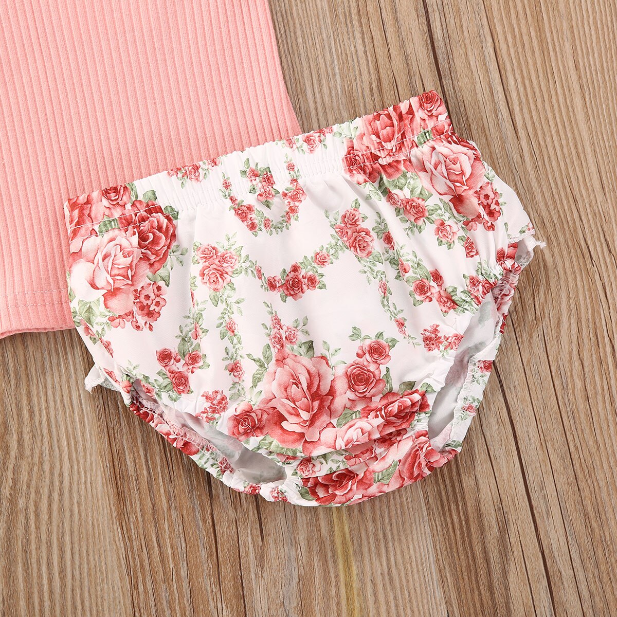 Schattige Baby Meisje Kleding Ruches Mouwloze Top + Bloemenprint Shorts + Hoofdband 3 Stuks Maat 0-24M