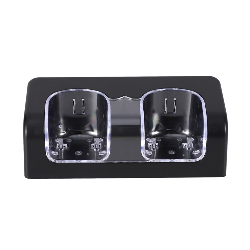 Cargador de Base de asa para batería de carga doble, luz LED azul, Control remoto de carga doble, compatible con Wii