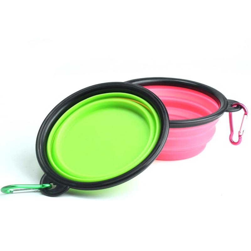 De Viaje de silicona plegable Bol para mascotas perro tazón plegable portátil Gato comida de perro alimentación de agua taza plato, suministros para mascotas