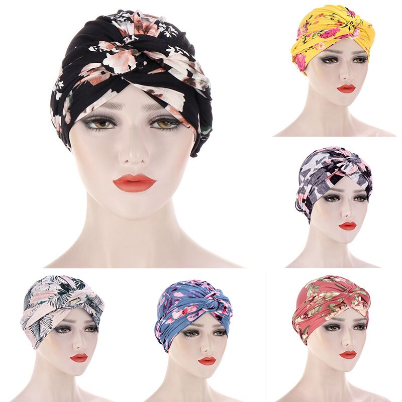 Bohe – Turban de sommeil à volants croisés pour femmes musulmanes, écharpe, bonnet, chapeau, accessoires contre la perte de cheveux