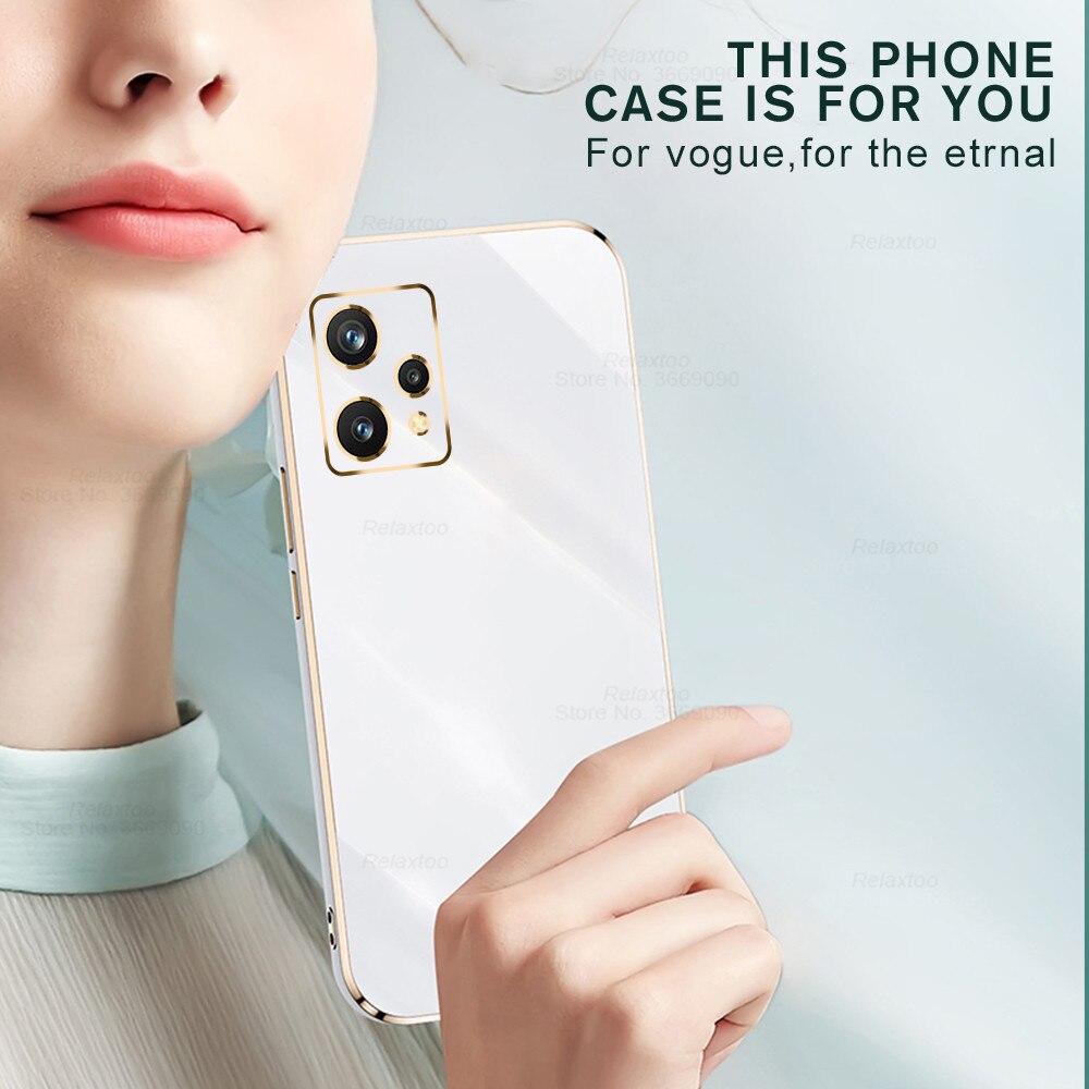Luksusowe poszycie kwadratowa ramka silikonowe etui do Oppo Realme 9 pro plus proplus Realme9pro realmi 9pro + ochrona tylna obudowa telefonu
