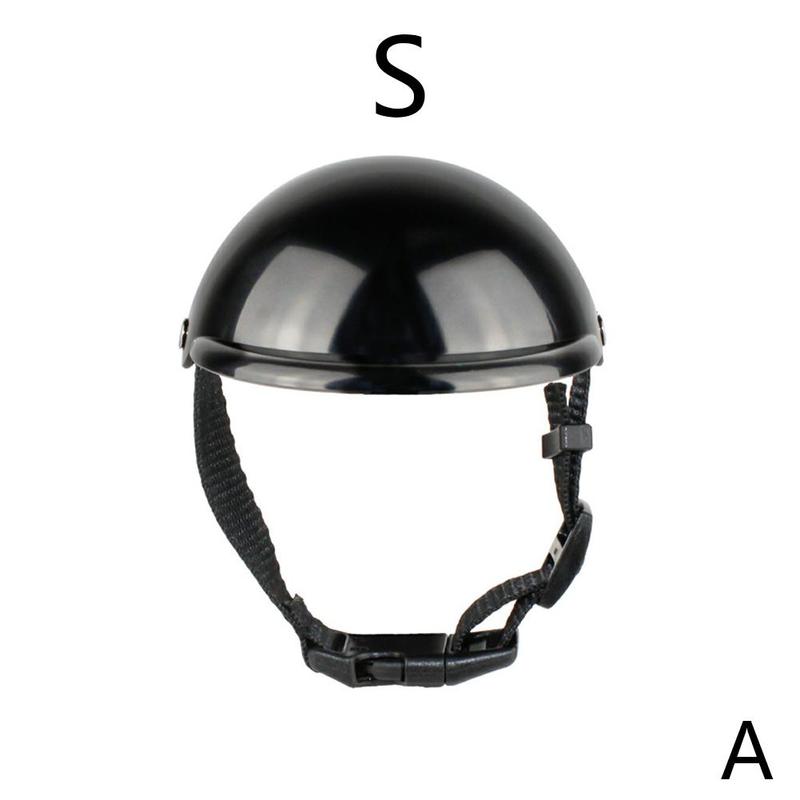 Casco anticolisión para mascota pequeña y bonita, protector de cabeza para perros y gatos, gafas de esquí, casco para mascotas pequeño y negro: A