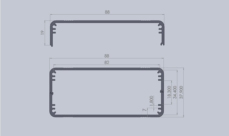 Aluminium Behuizing 88*38*110Mm Pcb Project Box Case Shell Aluminium Behuizing Voor Elektronica Behuizing Diy