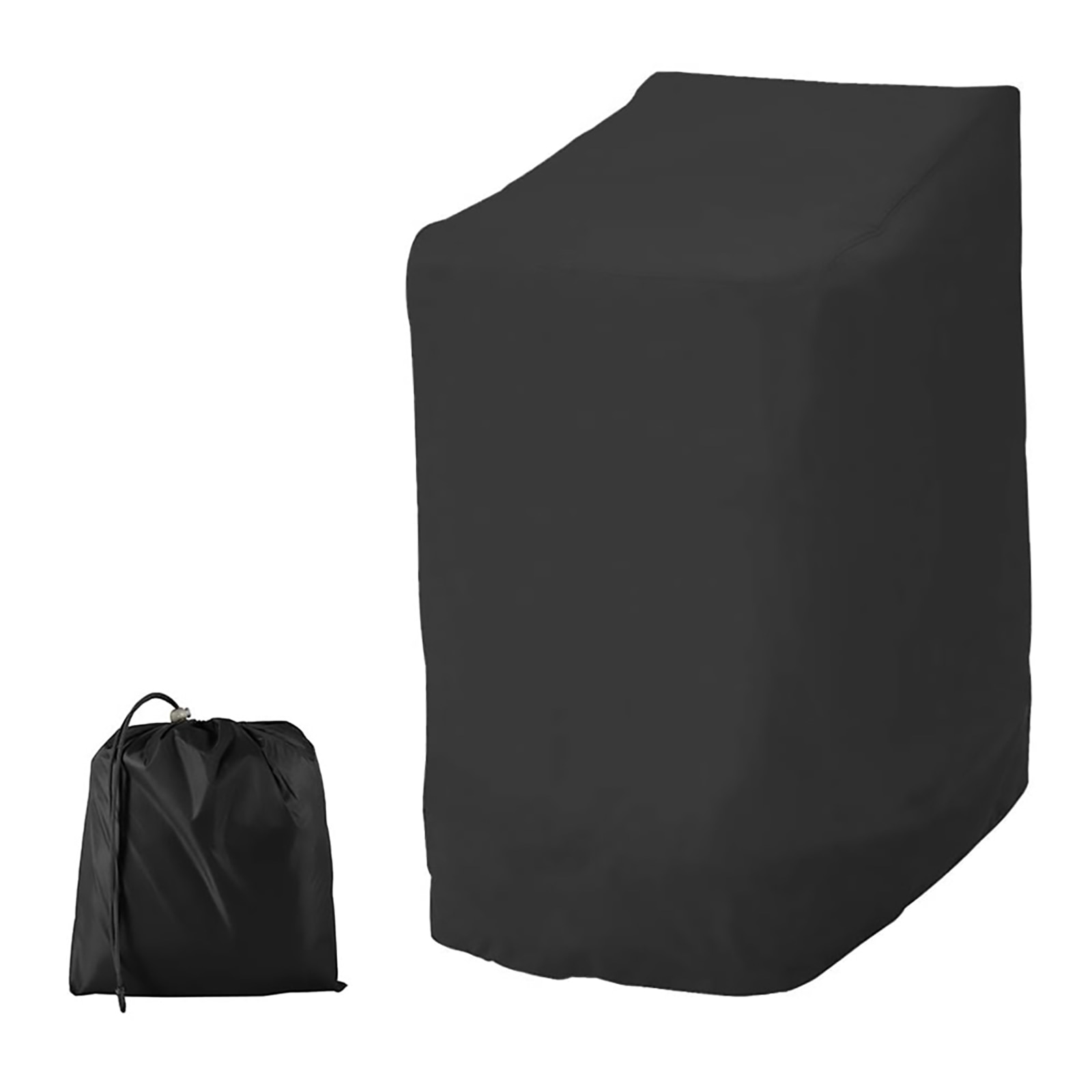 Stackable Lawn Chair Cover Waterproof Oxford Fabric Outdoor Chair Cover Armchair Protect Covers Garden Furniture Accessories E2S: Black