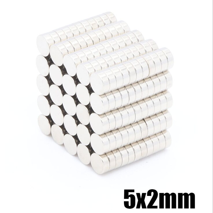 100 Pcs 5X2Mm N50 Neodymium Magneten Zeldzame Aarde Ronde Sterke Avondmaal Grade