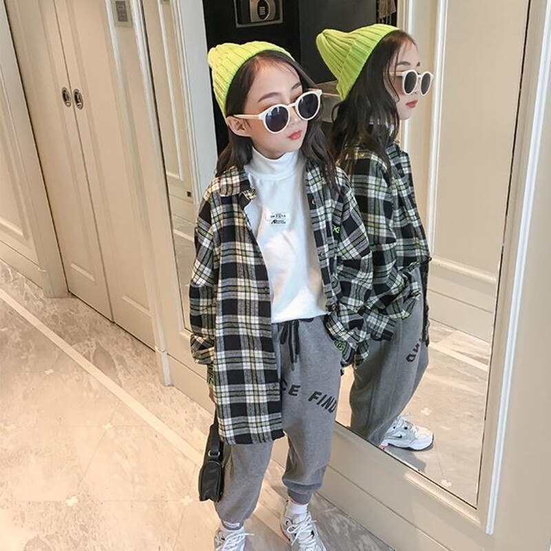 Fashion Girls 2022 Teen New Korean camicie per bambini adolescenti Sprng top camicie lunghe per camicetta adolescente 5 6 8 10 12 14 anni vestiti