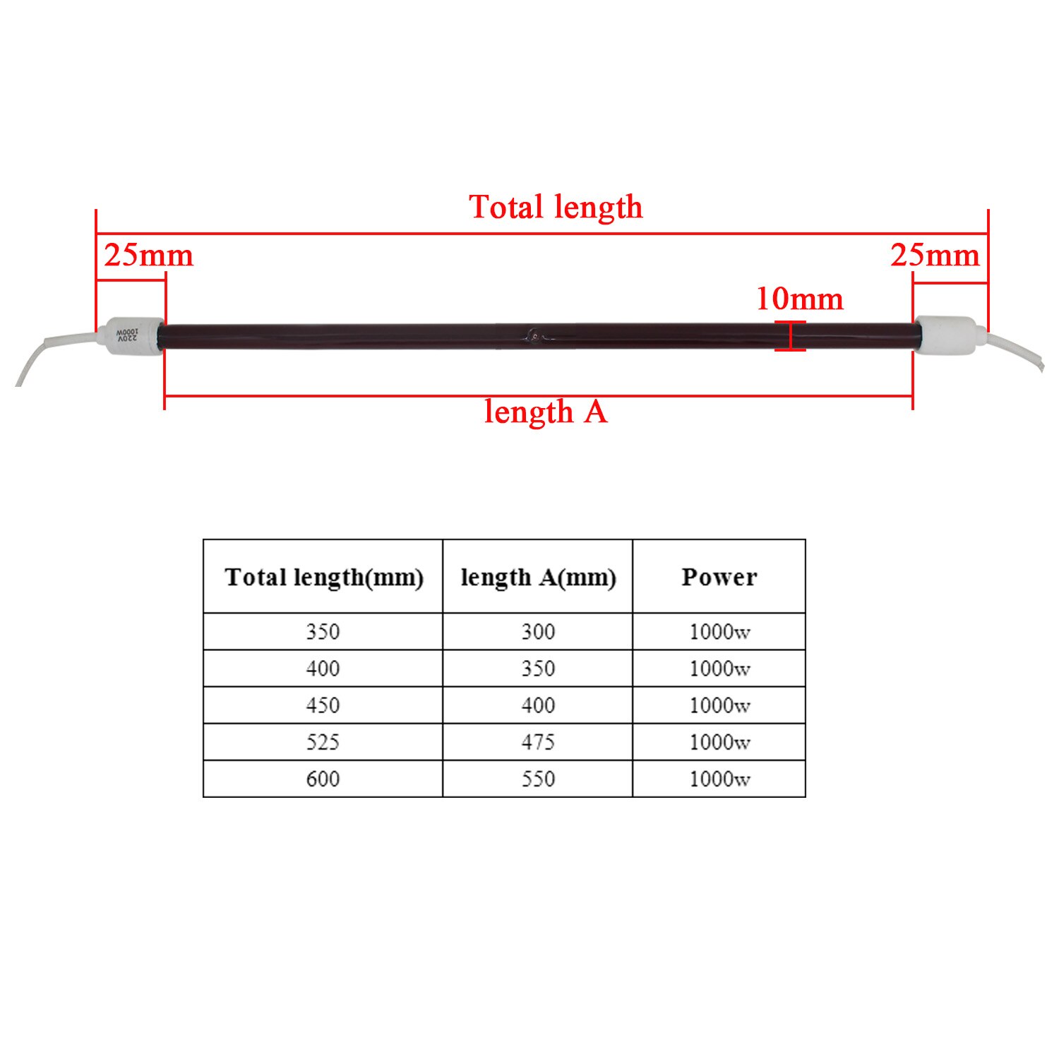 Quarz heizung rohr Quarz rohr infrarot heizung Halogen heizung infrarot farbe aushärtung lampe hohe temperatur malen zimmer heizung