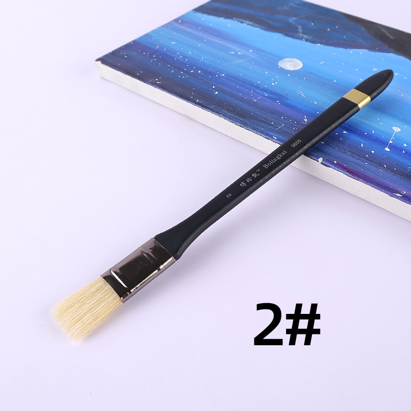 Pennello con setole testa di pelo di maiale Pittura a olio pennello per pittura acrilica in propilene Pennello artistico realizzato speciale: giallo