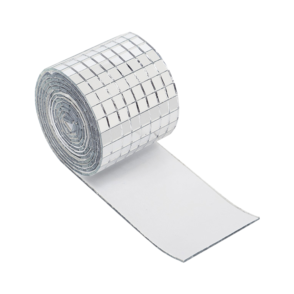 Bathroom Mosaic Tiles Party Home Removable Handmade Self Adhesive Solid Mini Square Glass Waterproof Decorative Craft DIY: Silver