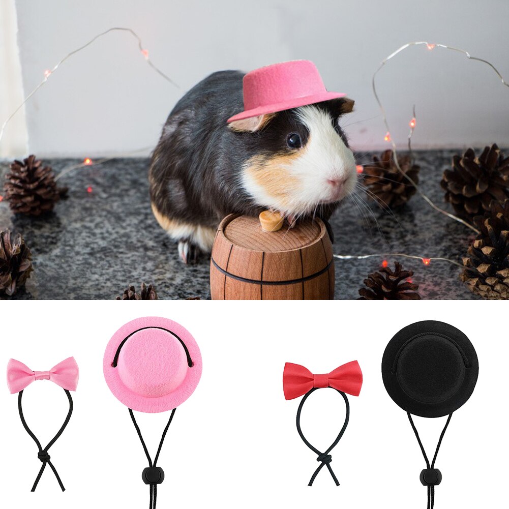 Small Animals Hats Rabbit Guinea Pig Hamster Totoro Hedgehog Hat and Bow Tie Top Hat Pet Festive Funny Cap Head Accessories