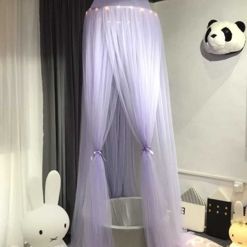 15 kleuren baby klamboe luifel kinderkamer decoratie koepel klamboe hemelbed gordijn voor kind babybed luifel roze blauw: Dromerig paars