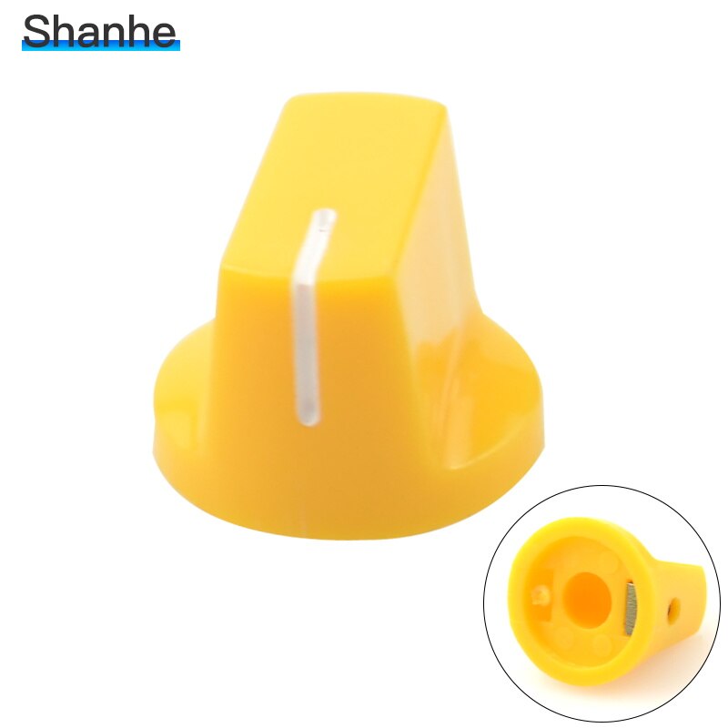 Manopola potenziometro albero diametro 6mm per pentole: giallo