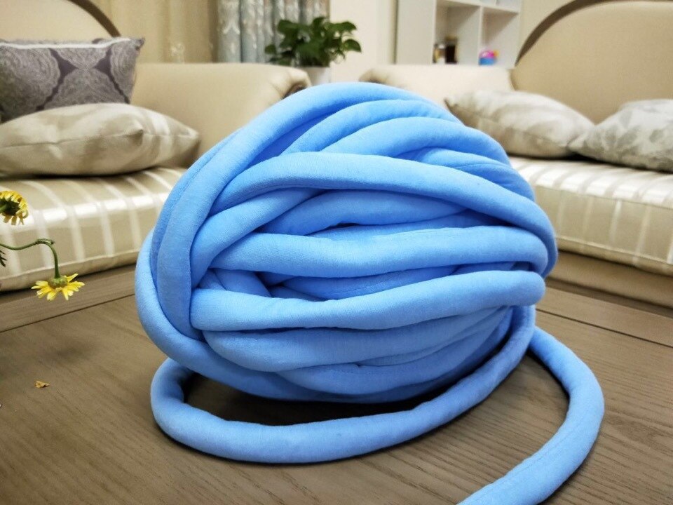 Superdikke armbreiwol, gebreide deken, dikke wol, superdik garen voor breien/haken/tapijt/mutsen: Blauw