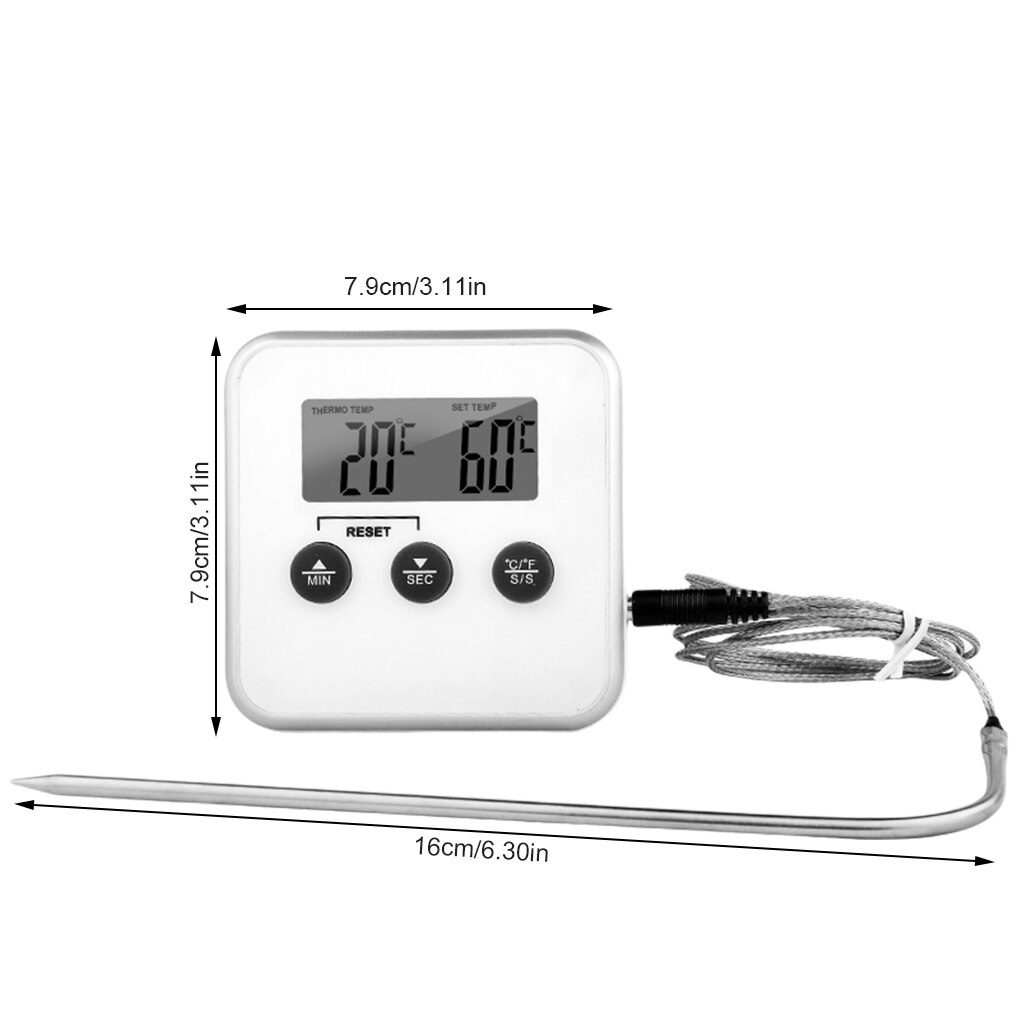 Digitale Koken Thermometer Voedsel Temperatuurmeter Snelle Lezen Grillen Olie Bakken Tool Huishoudelijke Outdoor Keuken: white