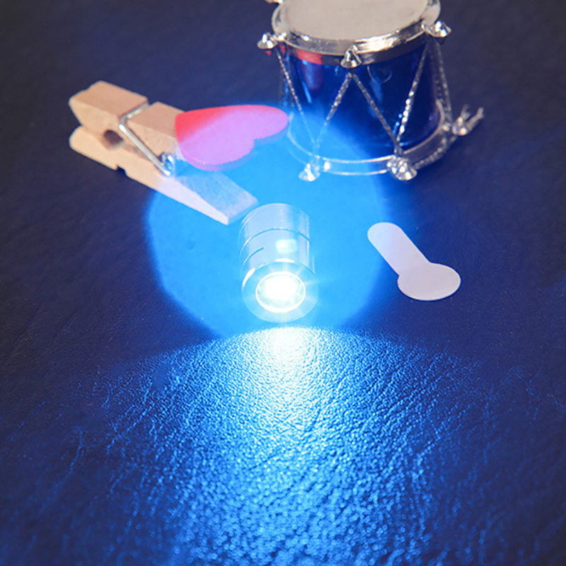 Minibombilla LED para manualidades, luz electrónica con botón decorativo iluminado, modelo de luz de colores, 1 unidad