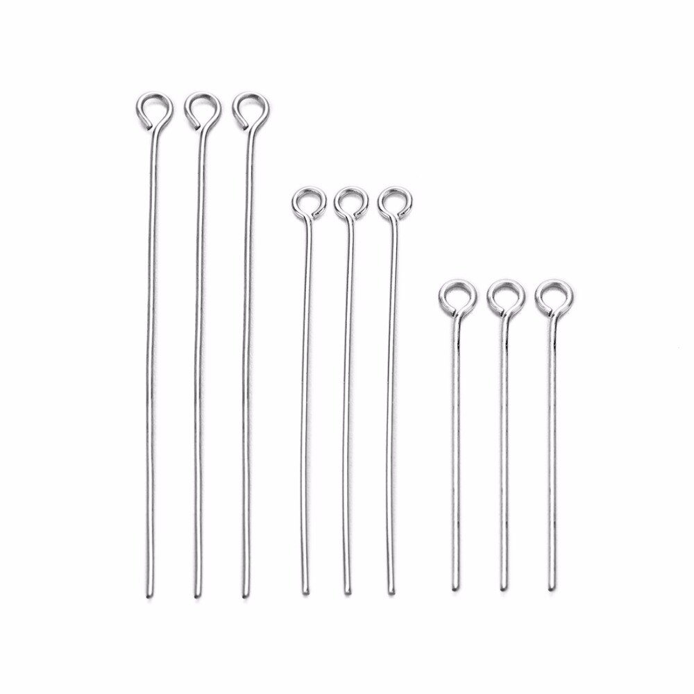 100pcs/set 20/30/40/50/60/70mm Stahl Doppel Auge Pin ohrringe Charme Stecker Stange Für DIY Schmuck Machen Ohrringe Stecker Pins: F16326 / 0.7X30mm
