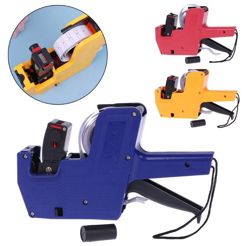 MX-5500 8 chiffres étiquette de prix étiqueteuse étiqueteuse autocollants étiquettes + 2 rouleau d'encre 20CB