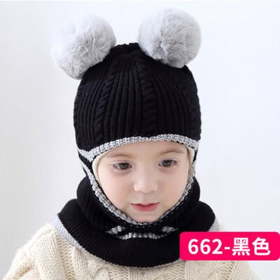 Baby Toddler Winter Warm Monkey Beanie Hat Earflap Knitted Cap Girl Boy Kids Children's ear knit cap: E