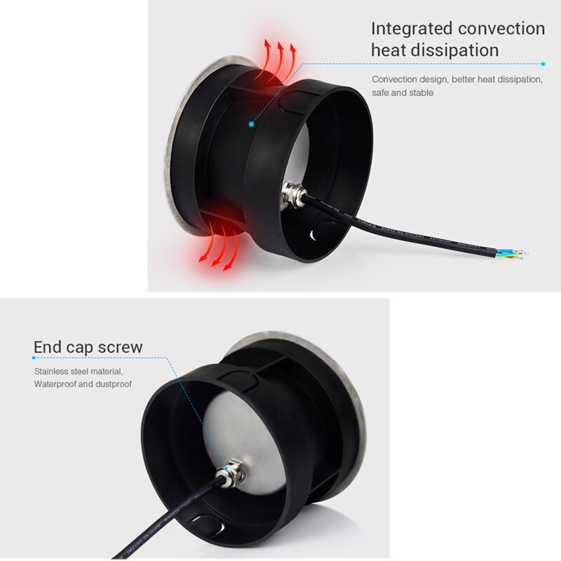 Miboxer SYS-RD2 9W RGB+CCT LED Underground Light IP68 Waterproof Wireless Remote Control Subordinate Lamp