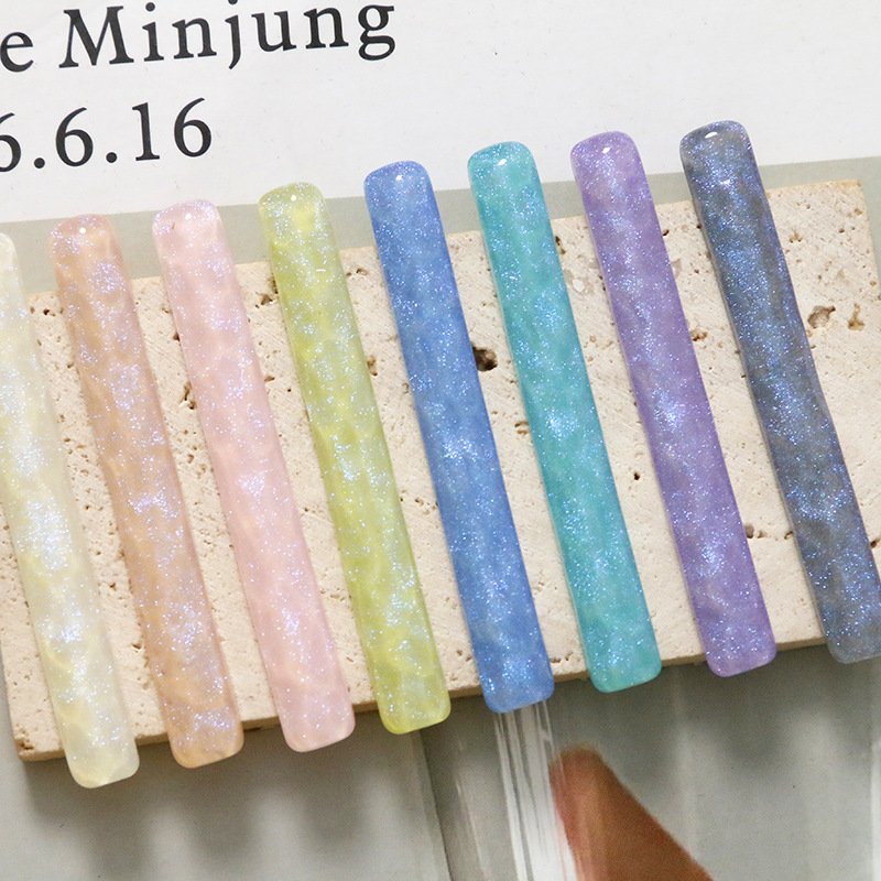 5 stücke verträumt sternenklar Himmel funkeln pulver holprigen lange streifen diy ohrringe haarnadel harz Flache Rückseite Cabochon Für DIY Schmuck, der