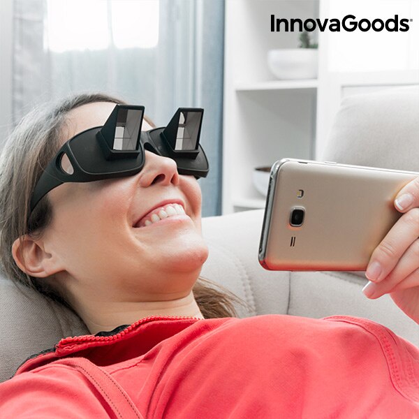 InnovaGoods 90º Horizontalsicht-Brille Klares und deutliches Bild Blickwinkel von 90º Verstärkter Polyamidrahmen Achromatische Minerallinse Unverzerrtes Bild Vorbeugung von müden Augen und Nacken- oder Rückenschmerzen