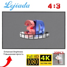 Lejiada projektor 4:3 100 84 72 60 30 tommer 3d 1080p hd foldbar bærbar projektion teater udendørs indendørs filmskærm