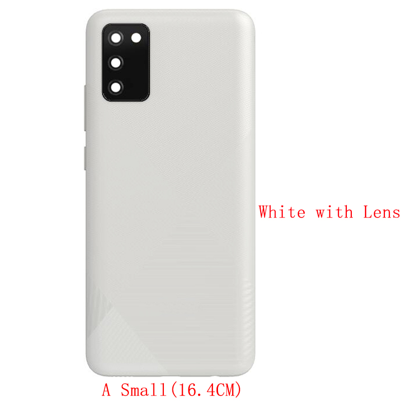 Boîtier de batterie pour Samsung A02S A025F, couvercle de panneau de porte arrière, pièces de rechange: White with Lens A