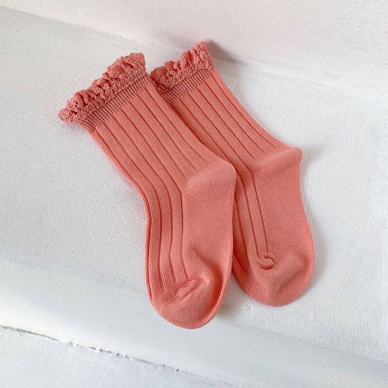 MILANCEL Frühling Neue Mädchen Socken Feste Koreanische Pilz Eisstockschießen Socken: Rosa