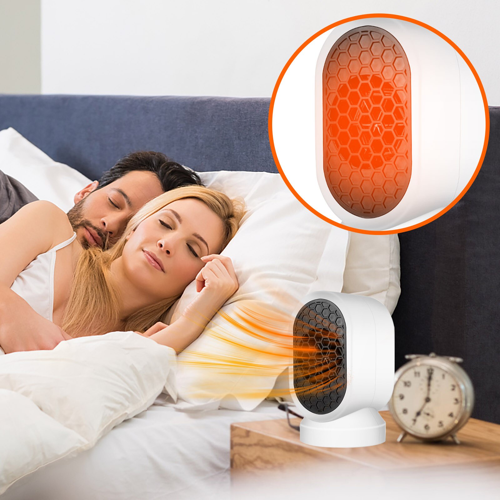 600W Low Power Mini Electric Heater Portable Home Heating Fan Miniature Small Sun Heating Machine Low Noise Warm Air Blower