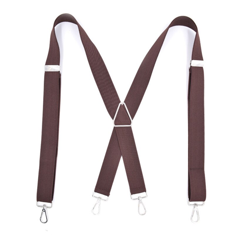 Vintage Shirt Suspenders Braces for Men X Back with Hooks Large Size Heavy Duty Suspensorio Tirante Trousers Pants Strap Bretele: Cafe