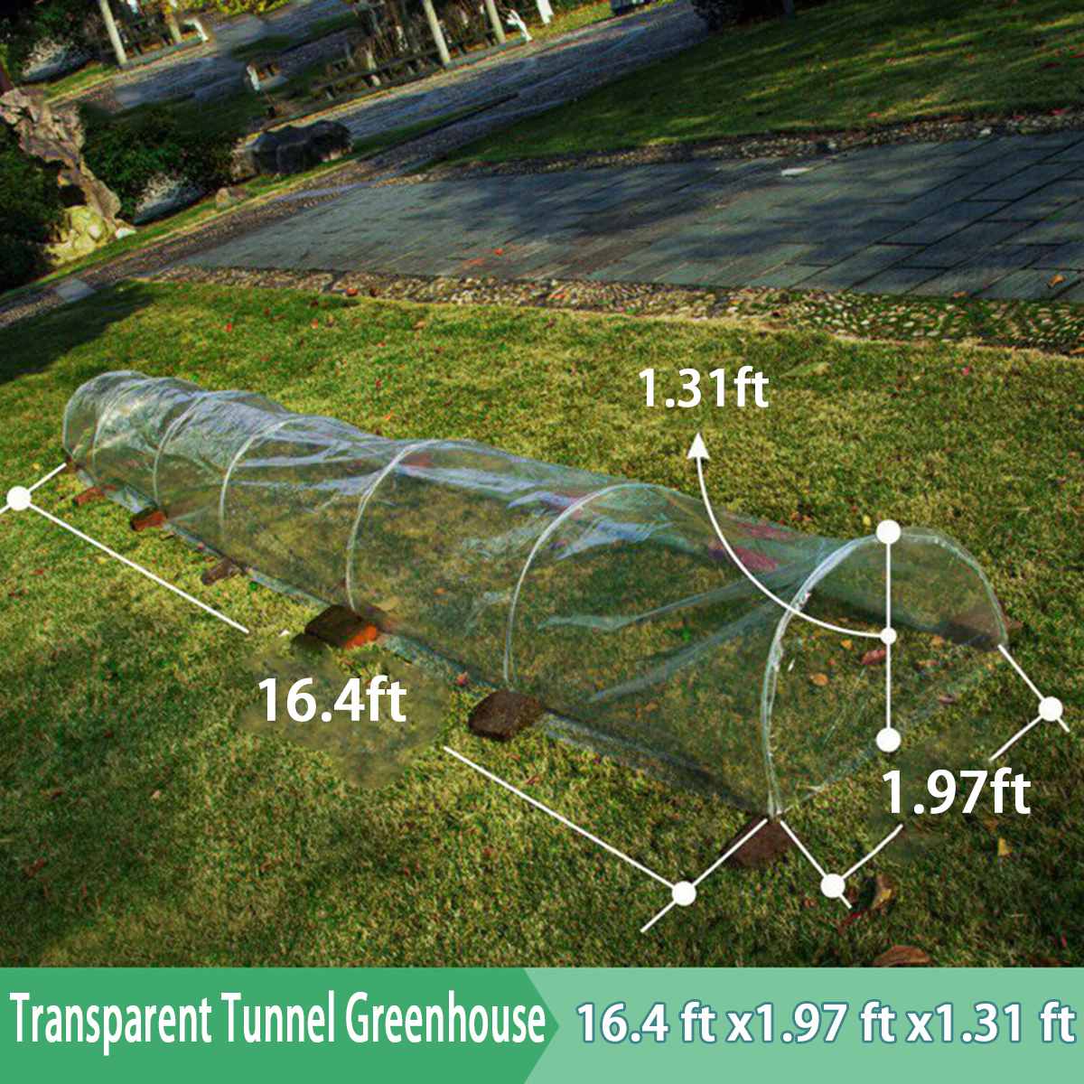 500X60X40Cm Tunnel Kas Outdoor Plant Isolatie Anti-Uv Met Stand Agricultura Invernadero Transparante Pe Kas