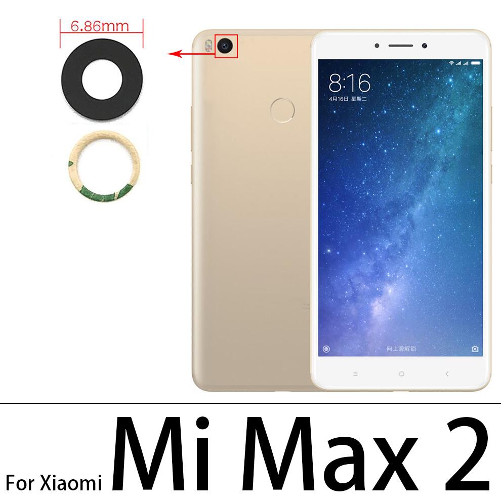 Rear Back Camera Glass Lens With Adhesive For Xiaomi Mi Mix 2S 3 Max2 A1 A3 A2 Lite Replacement Repair Spare Parts: For Max 2