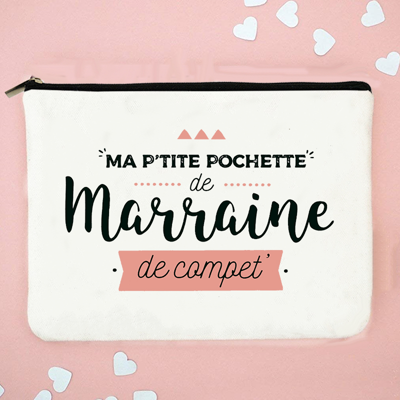 Best Godmother French Print Female Wash Storage Pouch Marraine Women Cosmetic Case Makeup Bags Travel Toiletries Organizer