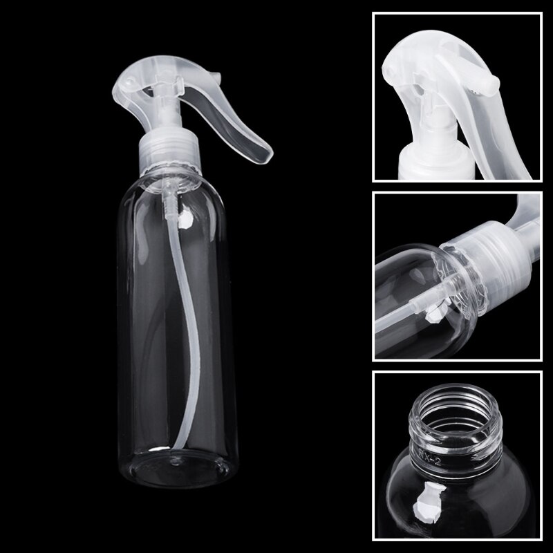 Botella pulverizadora de plástico portátil de 200ML, bote atomizador de humedad de maquillaje transparente, botellas con atomizador de niebla fina, herramientas de peluquería para el cabello