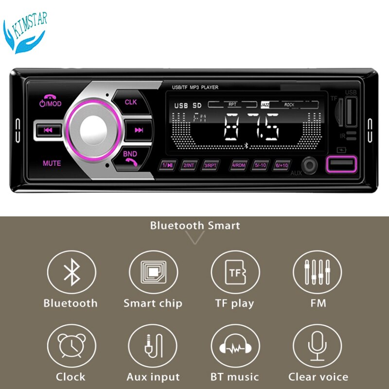 Universele Usb Lcd MP3 Stereo Radio Muziekspeler Voor Auto 1Din Auto AUX-IN Hand Gratis