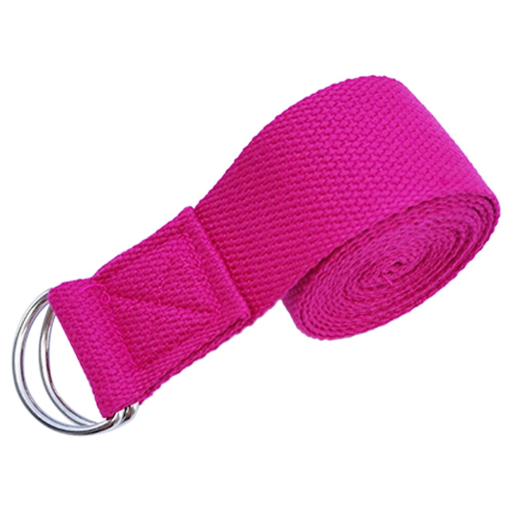 Justerbar Yogabälte med D-ring - Träningsband för Fitness, Ben och Midja: Rosa