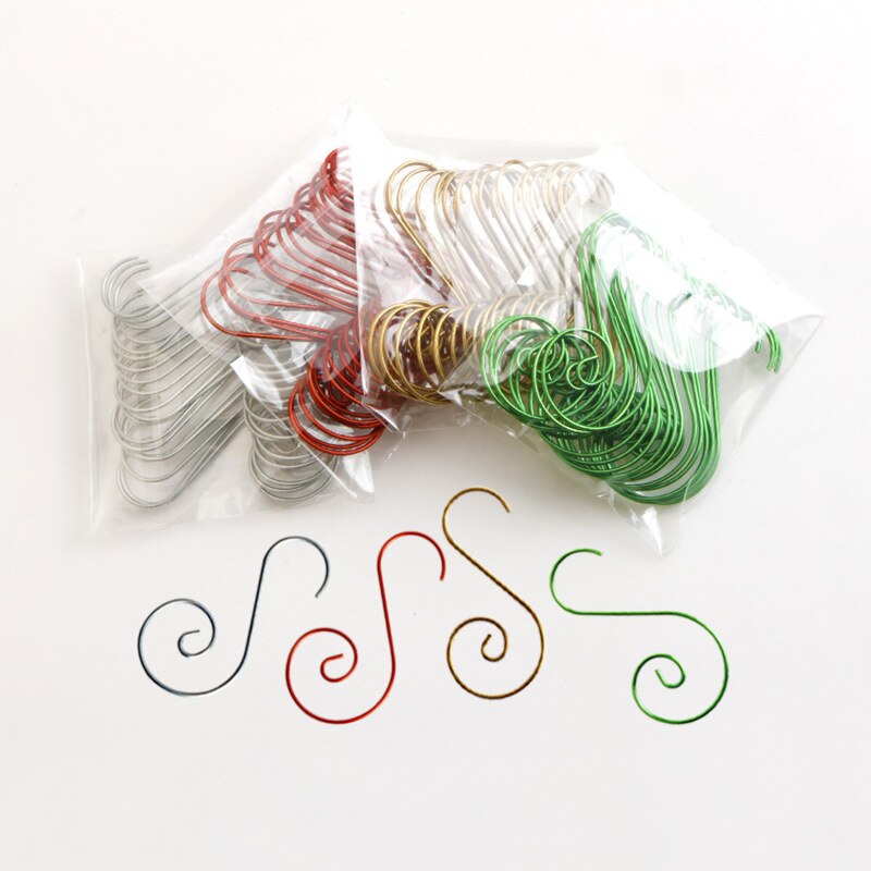 20Pc S-Vormige Kerst Haak Diy Kerstboom Hanger Vier Kleuren Kerst Pop Haak Nieuwjaar Festival Decoratie accessoires